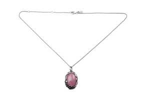 A retired Pandora Wanda's garden rhodonite pendant and necklace - 3