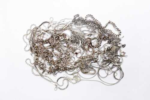 Group of broken chain in sterling silver