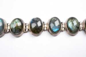 Two silver gemstone bracelets - 3