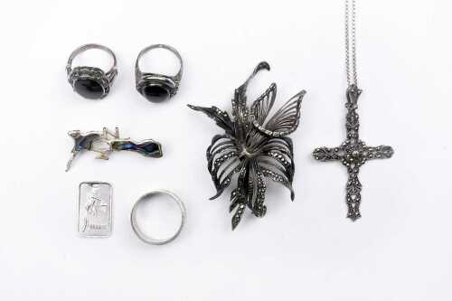 Collection of jewellery in sterling silver