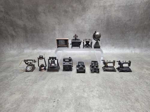 12 collectible die-cast metal pencil sharpeners