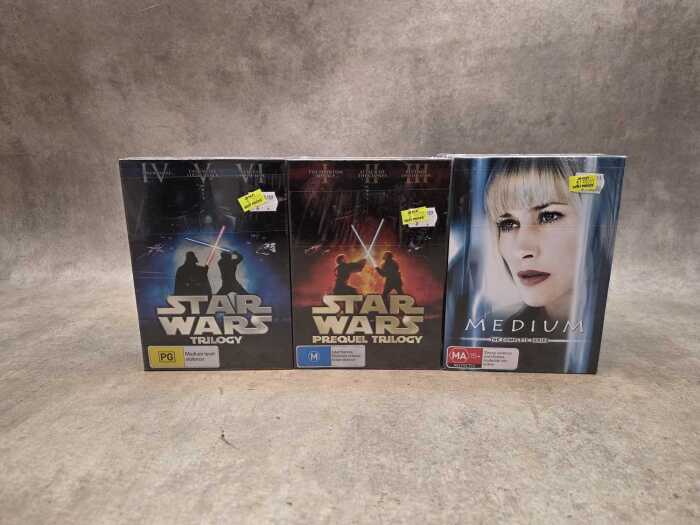 Two Star Wars DVD box sets and Medium box set
