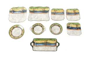 Collection of Royal Doulton 'Deadwood Crackle' Series Ware porcelain