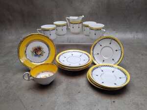 Porcelain, including a Tuscan tea setting for four