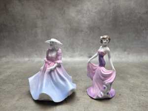 Five Coalport miniature porcelain lady figures - 2