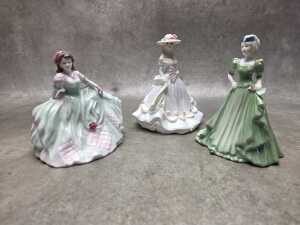 Five Coalport miniature porcelain lady figures - 4