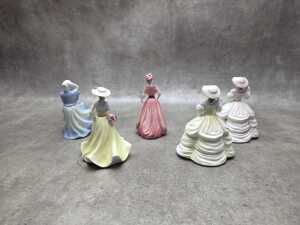 Five Coalport miniature porcelain lady figures - 2