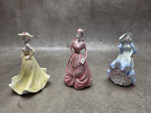 Five Coalport miniature porcelain lady figures - 5