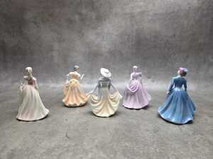 Five Coalport miniature porcelain lady figures - 2