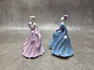 Five Coalport miniature porcelain lady figures - 3