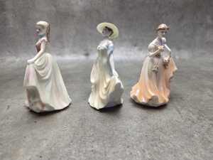 Five Coalport miniature porcelain lady figures - 5