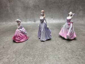 Five Coalport miniature porcelain lady figures - 5