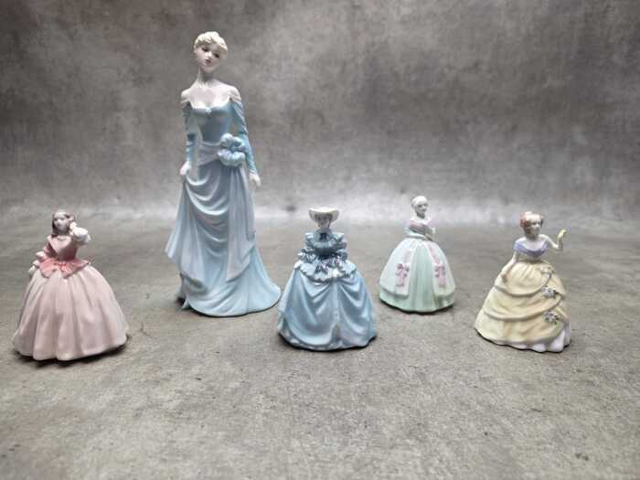 Coalport porcelain lady figures, including four Minuettes