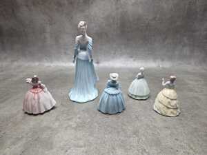 Coalport porcelain lady figures, including four Minuettes - 2