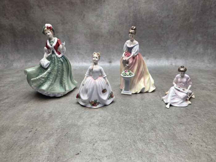 Four porcelain lady figures, mostly Royal Doulton