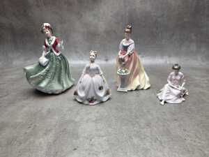 Four porcelain lady figures, mostly Royal Doulton
