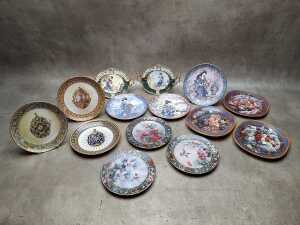 14 Franklin Mint and Bradford Exchange cabinet plates
