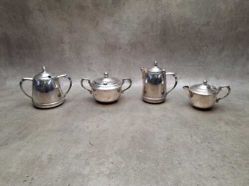 Silver plate tea service, including Crusader