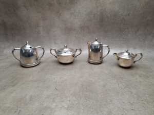 Silver plate tea service, including Crusader