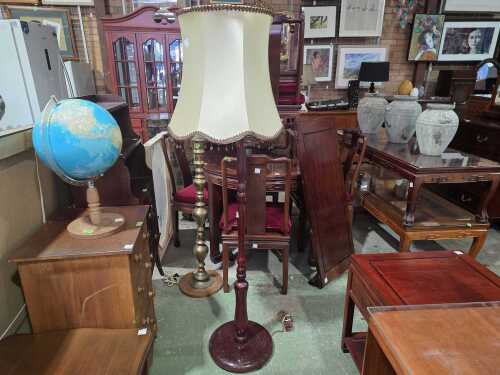 Mahogany standard lamp
