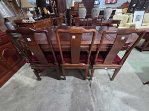 Chinese rosewood seven-piece dining suite - 2