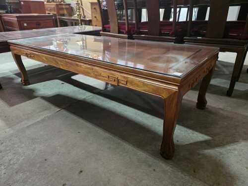 Oriental-style timber coffee table