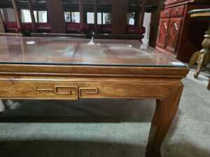 Oriental-style timber coffee table - 4