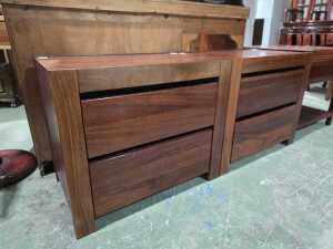 Pair of solid Australian timber bedside tables - 2