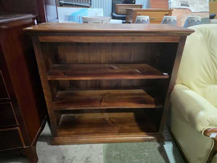 Rustic low-line timber bookcase
