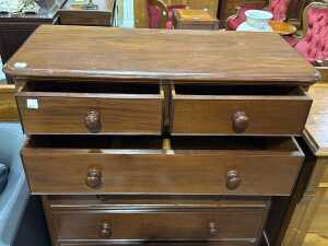 Mahogany chest of six drawers - 4