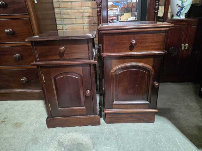 Two Victorian mahogany bedside cabinets