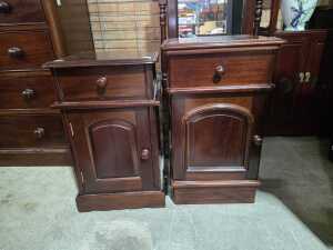 Two Victorian mahogany bedside cabinets