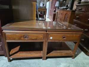 Pair of Chinese rosewood side tables