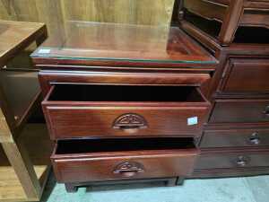 Chinese rosewood bedside cabinet - 2