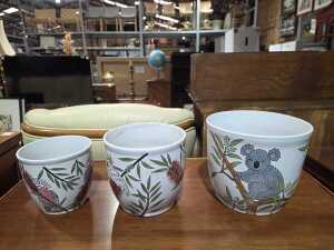 Three ceramic planter pots - 2