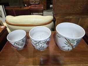 Three ceramic planter pots - 3