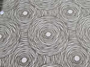 Beige swirl pattern round ottoman - 2