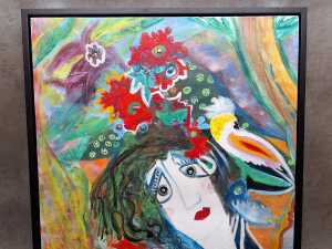Pauline Courtney (artist unknown), Woman with cockatoo, 2012. Acrylic painting on canvas. - 2