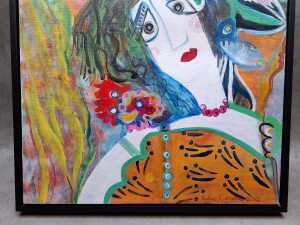 Pauline Courtney (artist unknown), Woman with cockatoo, 2012. Acrylic painting on canvas. - 3