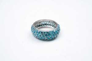 Six cubic zirconia rings in sterling silver - 4