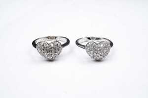 Six cubic zirconia ring in sterling silver - 3