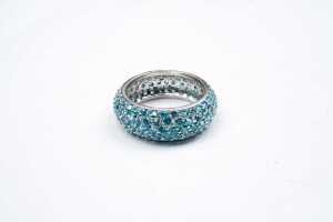 Six cubic zirconia ring in sterling silver - 4