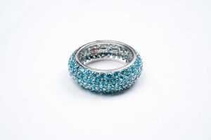 Six cubic zirconia rings in sterling silver - 4