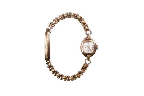 A vintage Unicorn watch in 9 carat rose gold