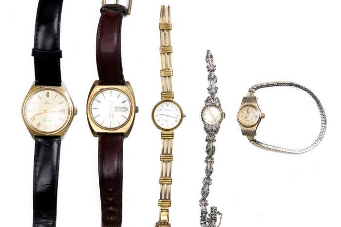 Collection of five watches