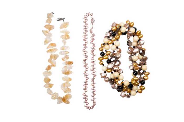 Three gemstone necklaces