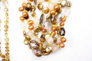 Three gemstone and glass necklaces - 2
