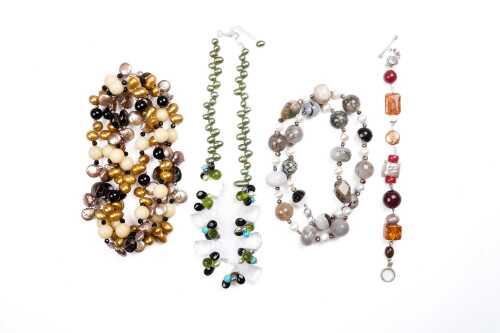 Group of gem and glass jewellery