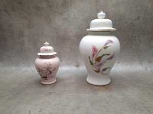 Six Oriental floral porcelain lidded ginger jars - 2