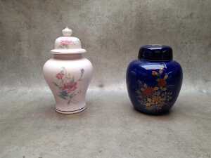 Six Oriental floral porcelain lidded ginger jars - 4